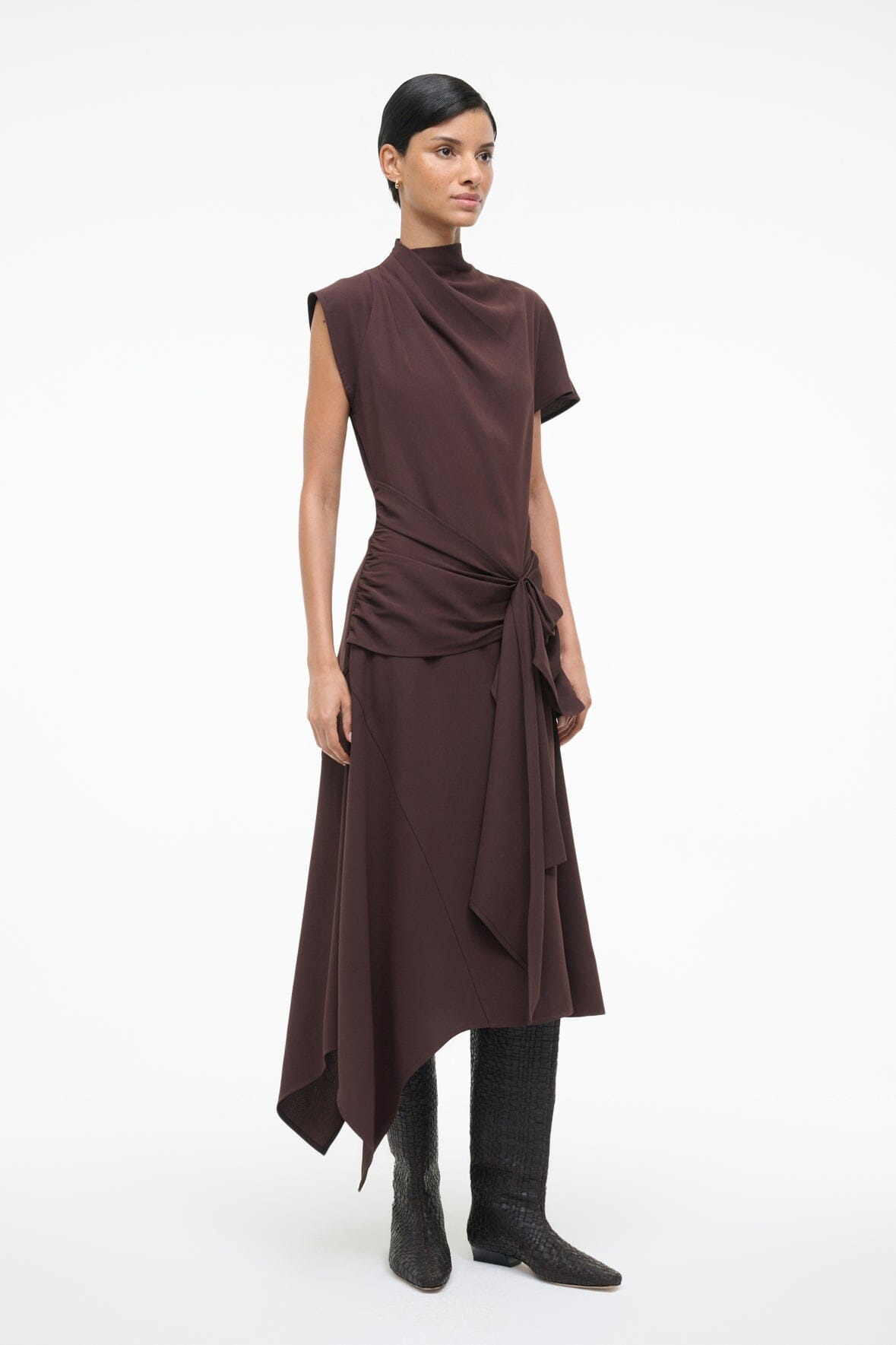 STAUD DAVINA DRESS EARTH - 6