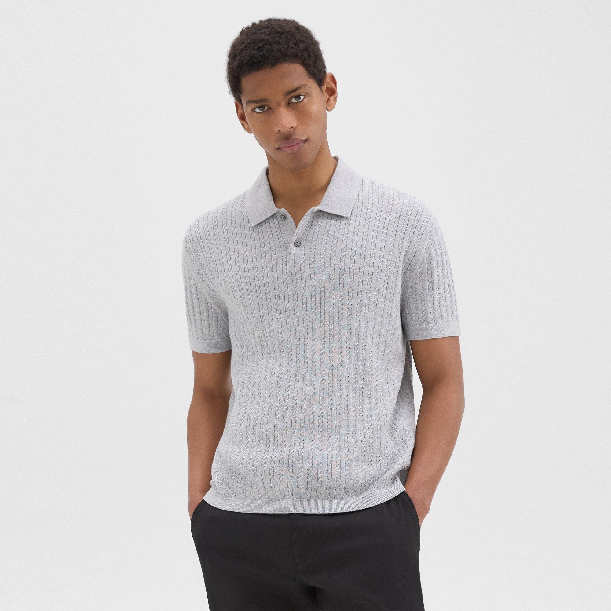 Cable Knit Polo in Cotton - 2