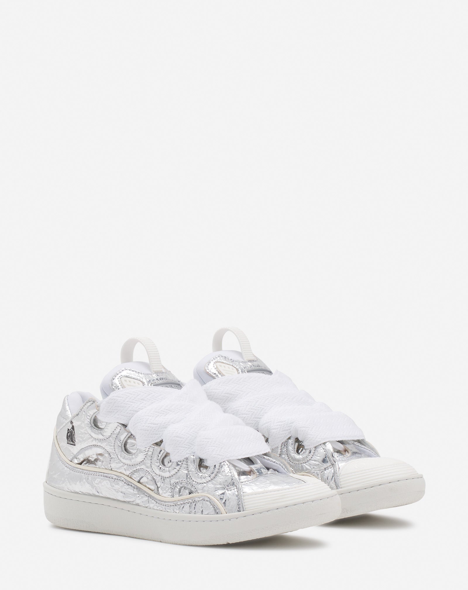 CURB SNEAKERS IN CRINKLED METALLIC LEATHER - 2