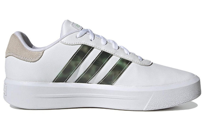 (WMNS) adidas neo Court Platform 'White Green' HP9434 2