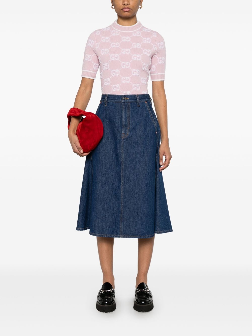 denim midi skirt - 2