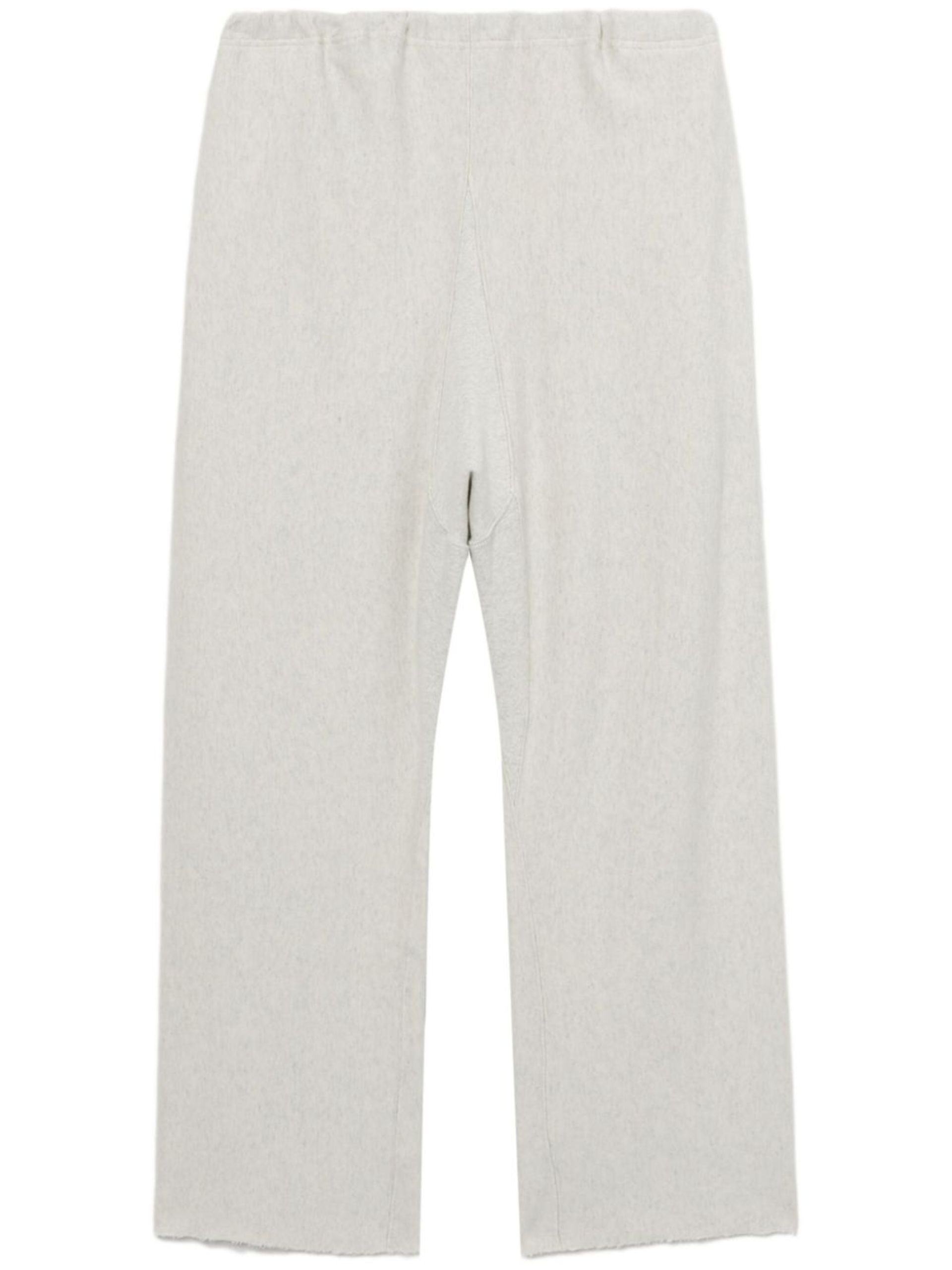 Grey Straight-Leg Cotton Track Pants - 1