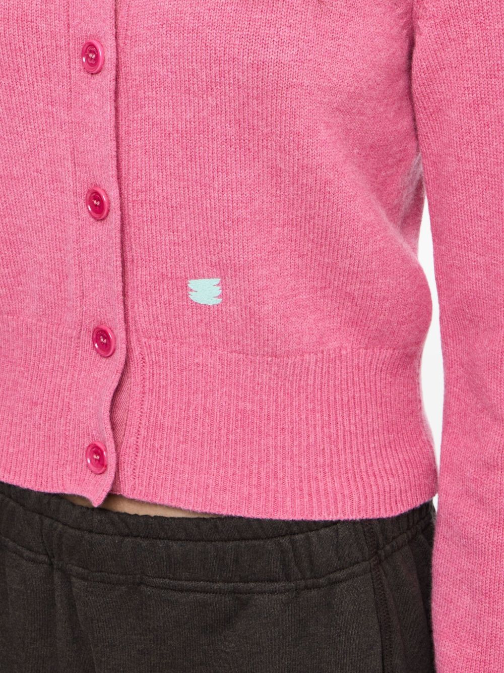 logo-embroidered cardigan - 4