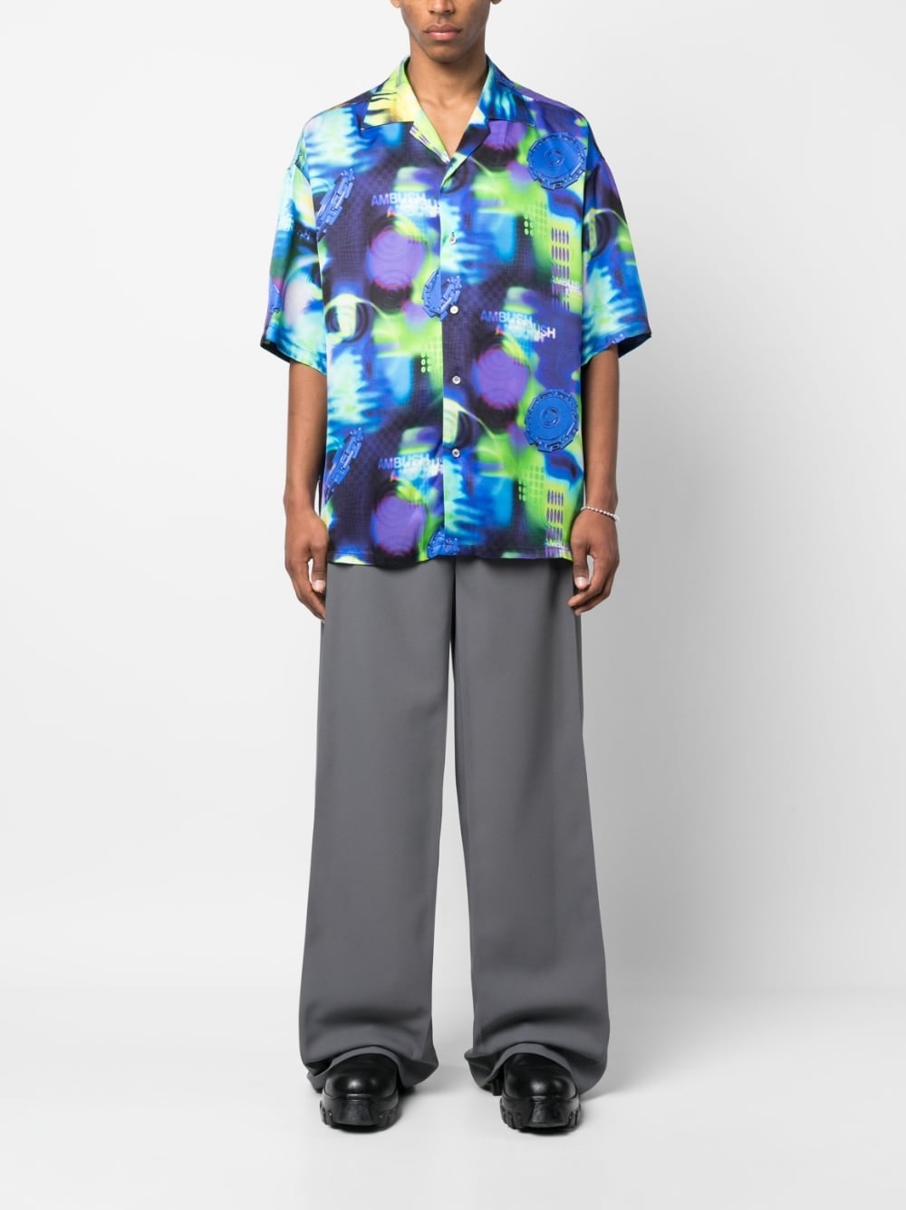 abstract-pattern short-sleeve shirt - 2
