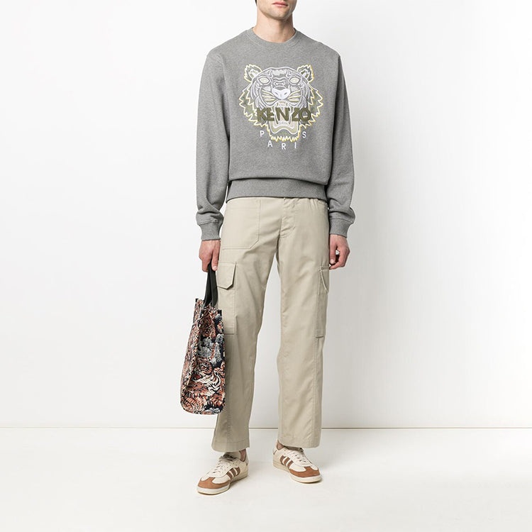 KENZO KENZO Men s SS21 Tiger Crew Neck Grey FB55SW1104XA 95 kickscrew REVERSIBLE