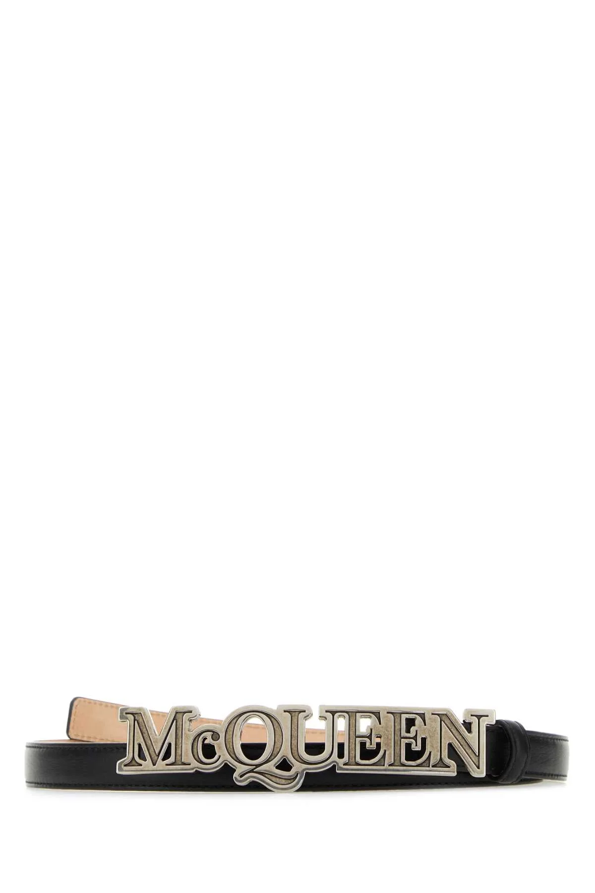 Alexander Mcqueen Men Black Leather Belt - 1