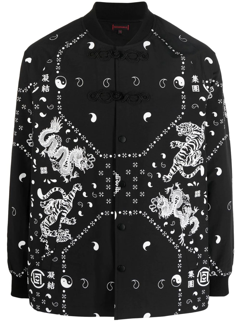 bandana-print detail bomber jacket - 1