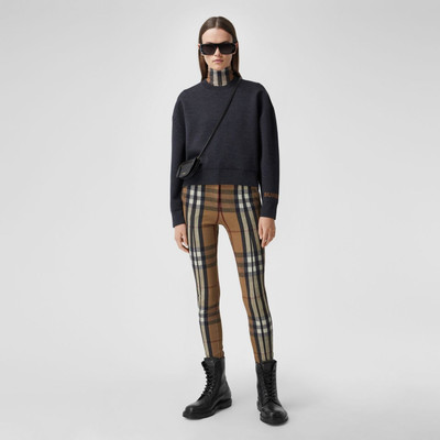 Burberry Logo Technical Merino Wool Jacquard Sweater outlook