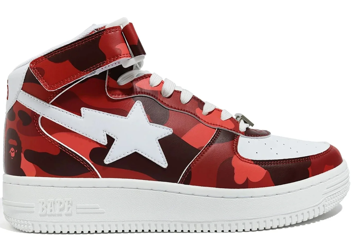 A Bathing Ape Bape Sta Mid Camo Red - 1
