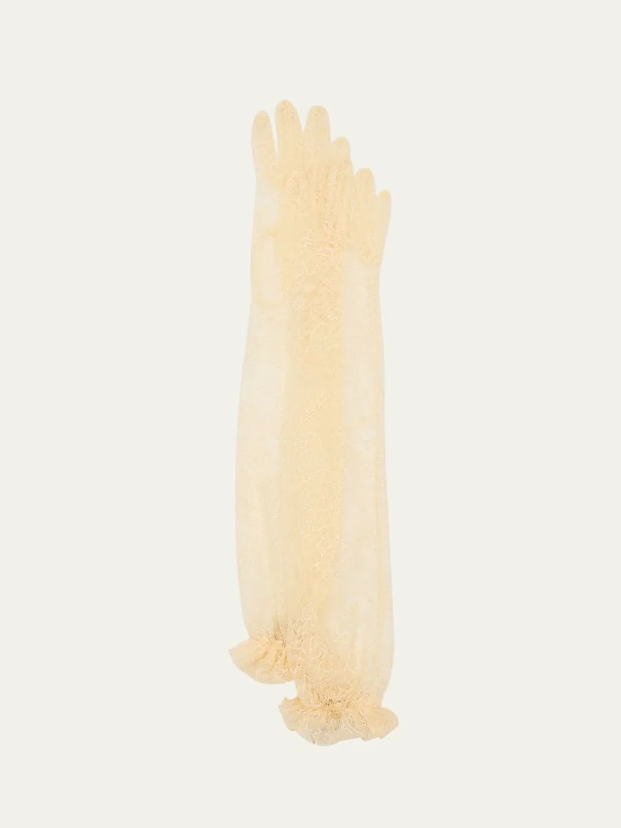 V-Logo Long Lace Gloves - 1