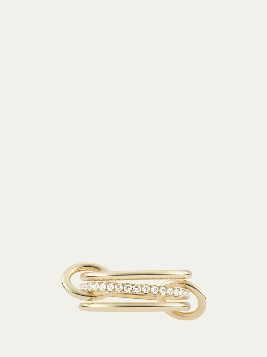 18K Yellow Gold Sonny 3 Link Ring - 1