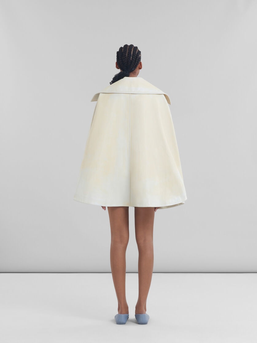 LIGHT YELLOW LEATHER CAPE - 3