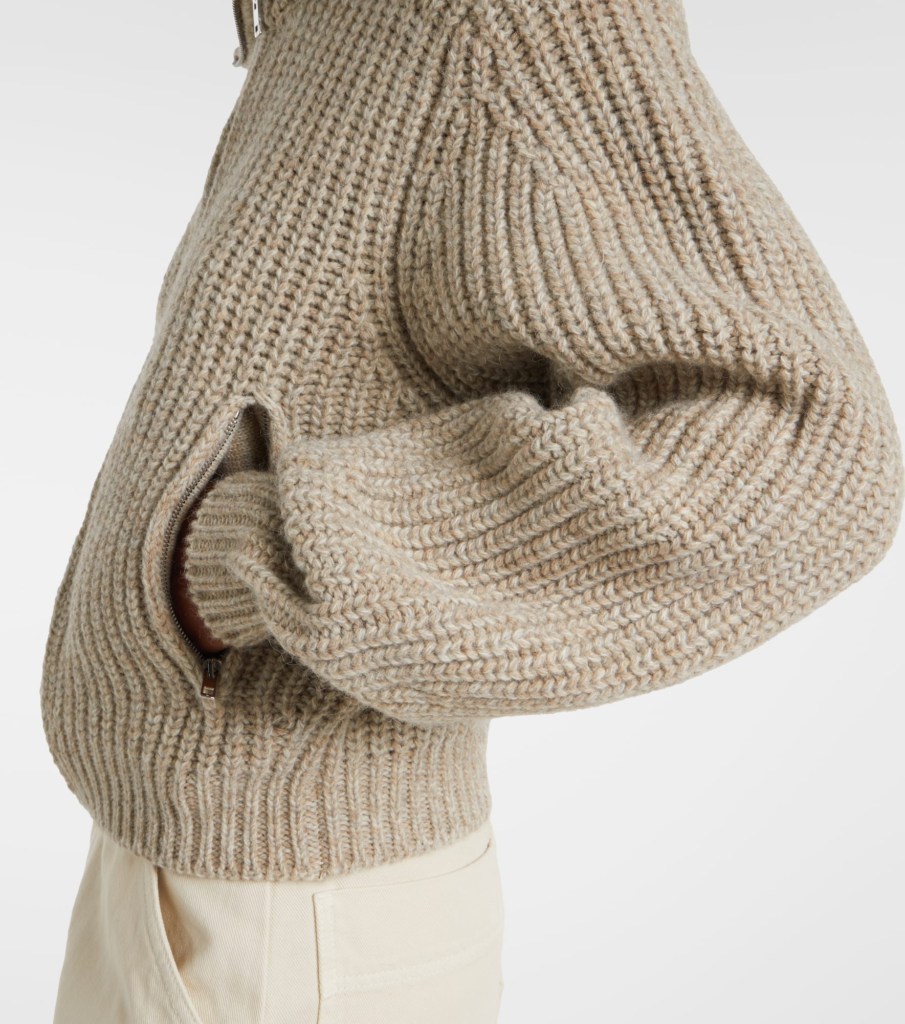 Ribbed-knit alpaca and yak wool cardigan - 5