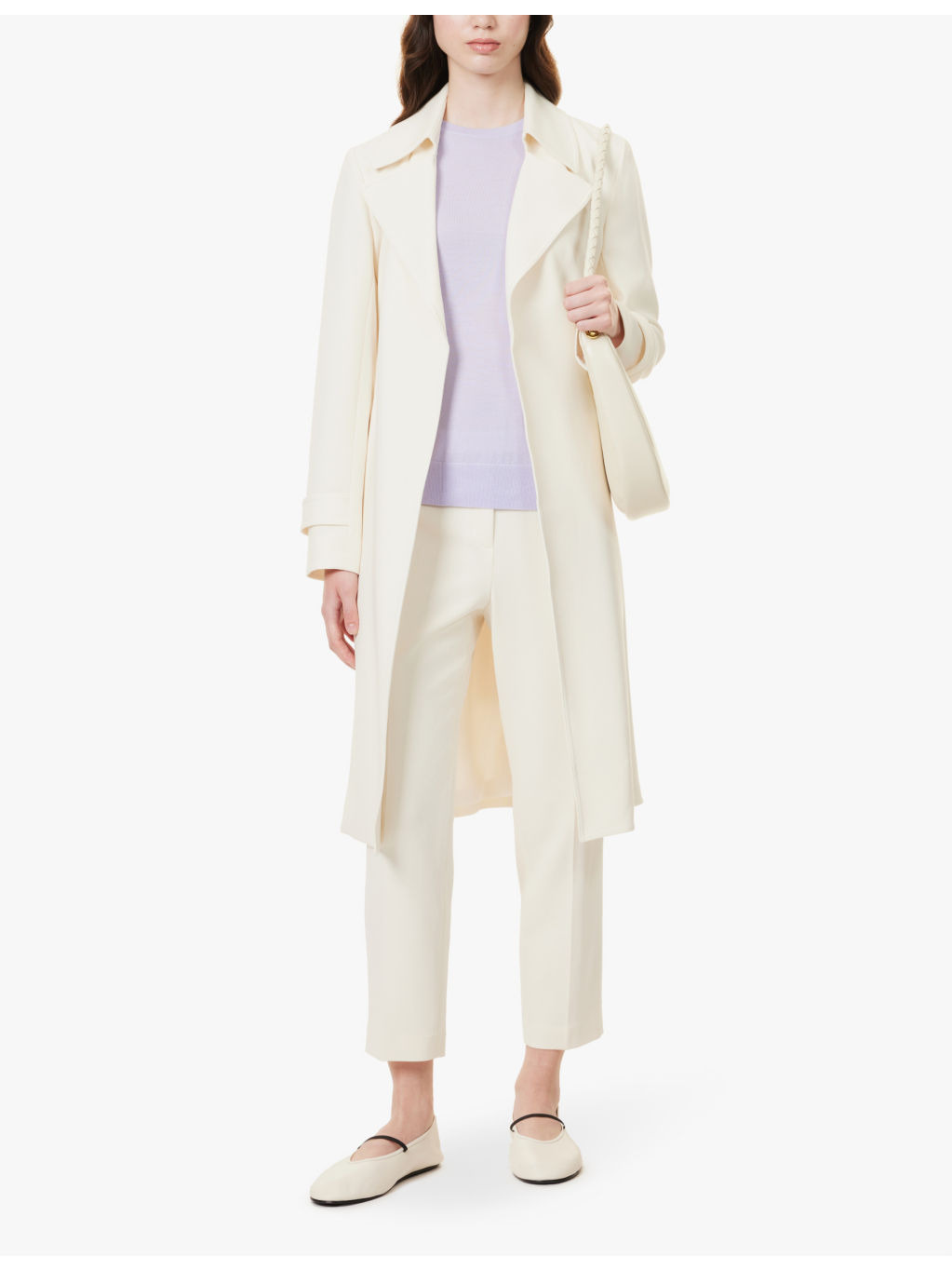 Treeca cropped slim-leg mid-rise crepe trousers - 2