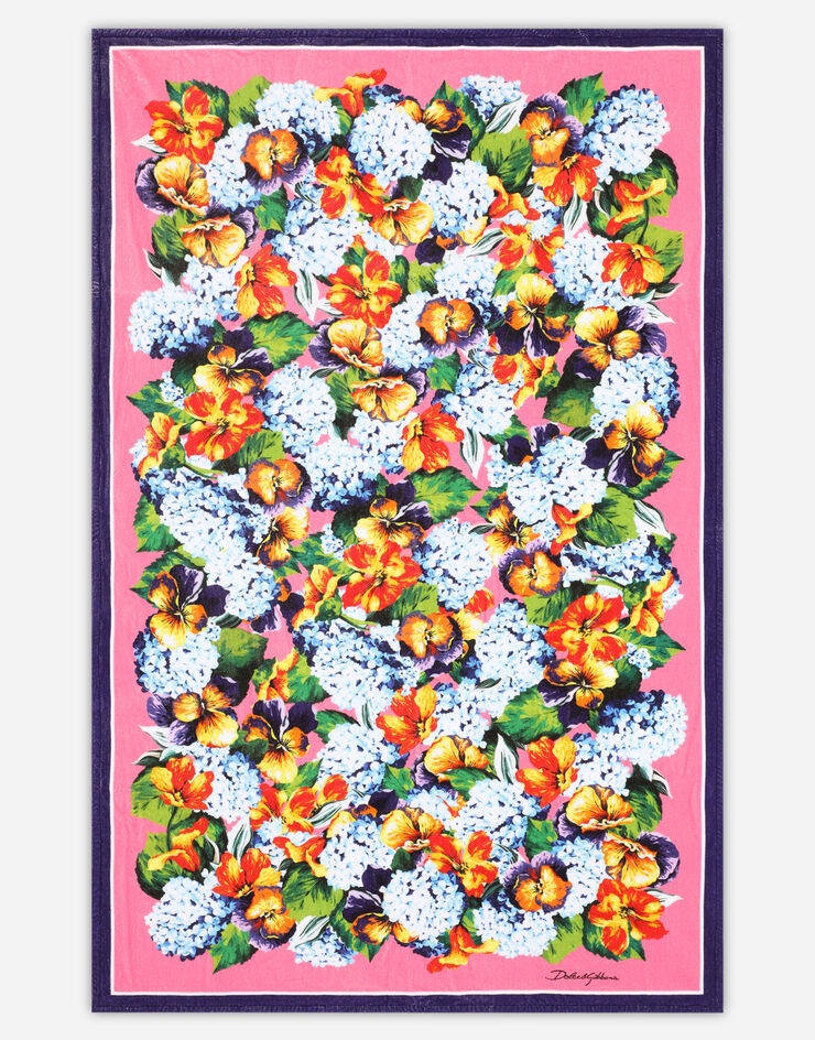 Floral-print terrycloth beach towel - 1