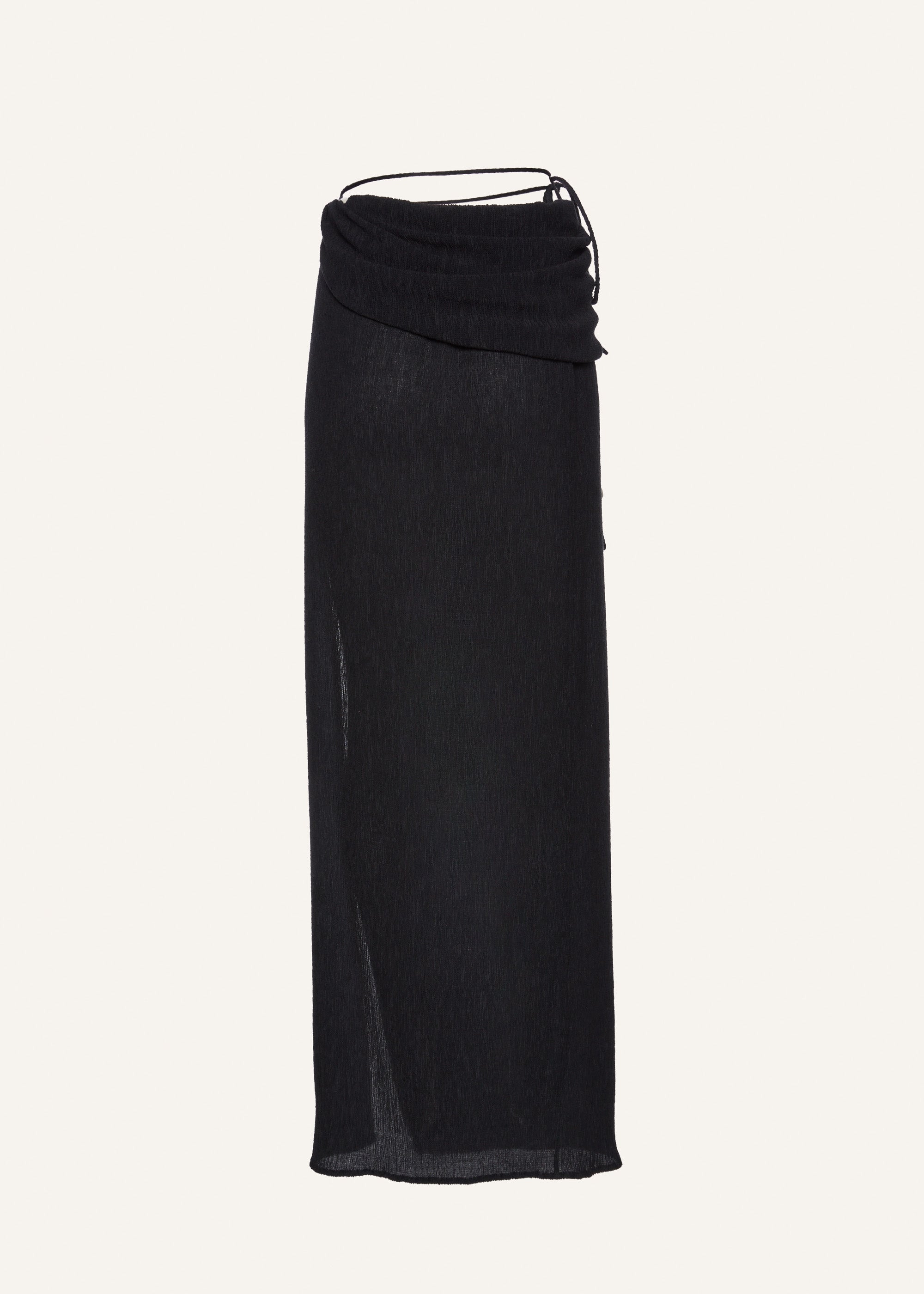Asymmetrical pearl maxi skirt in black - 2