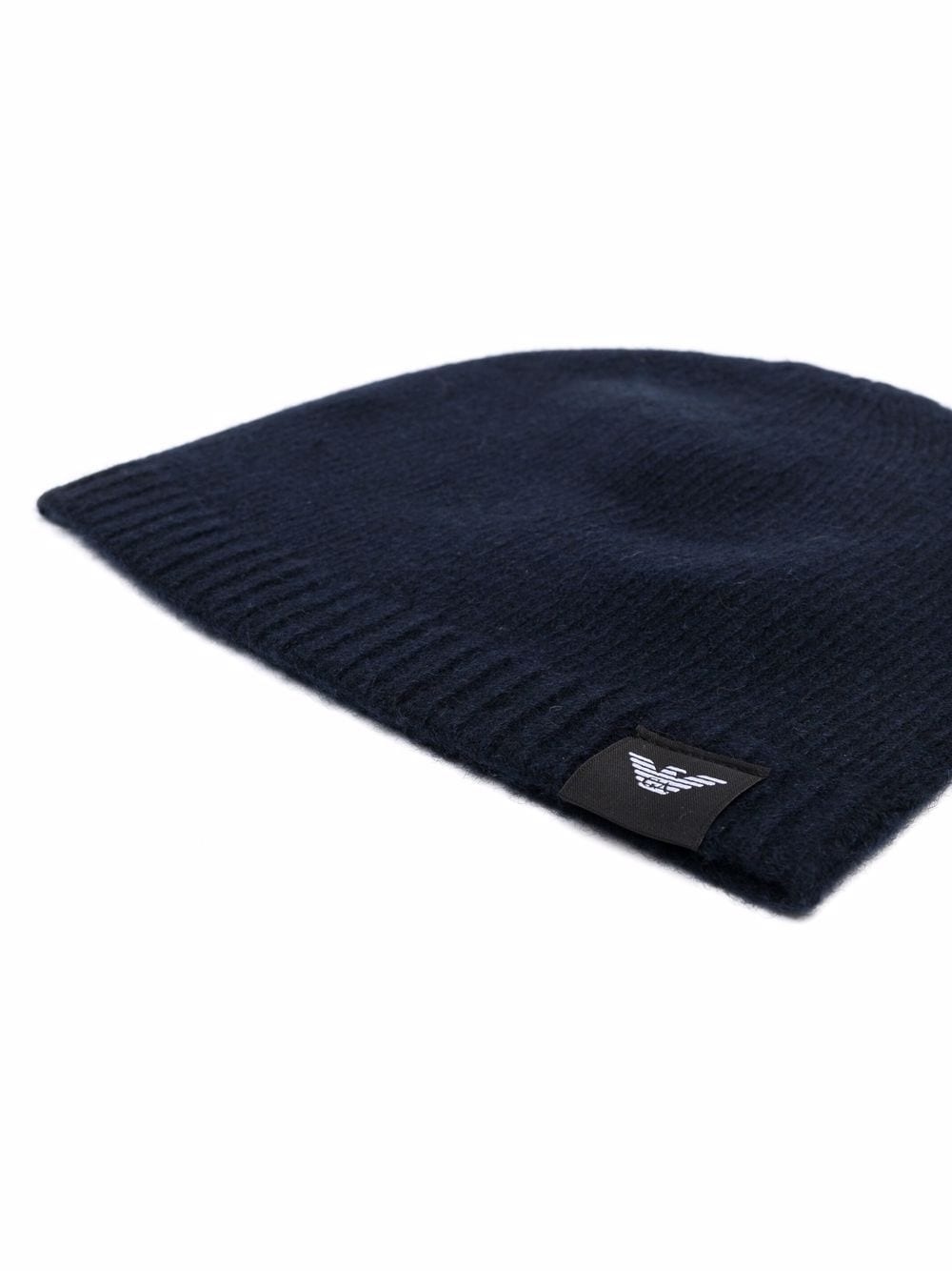 logo-patch knitted cashmere beanie - 2