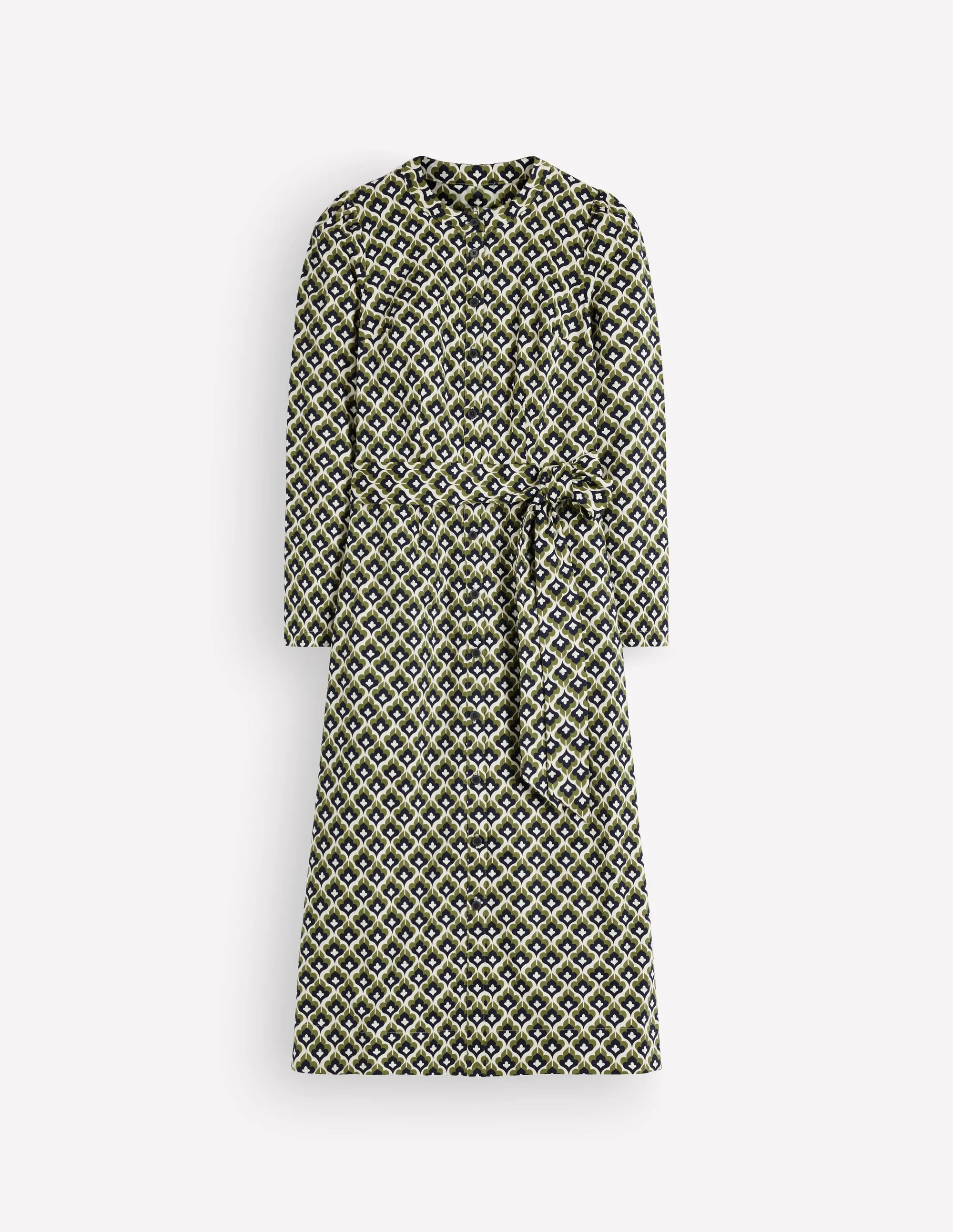 Louise Midi Shirt Dress-French Navy, Geo Party - 1