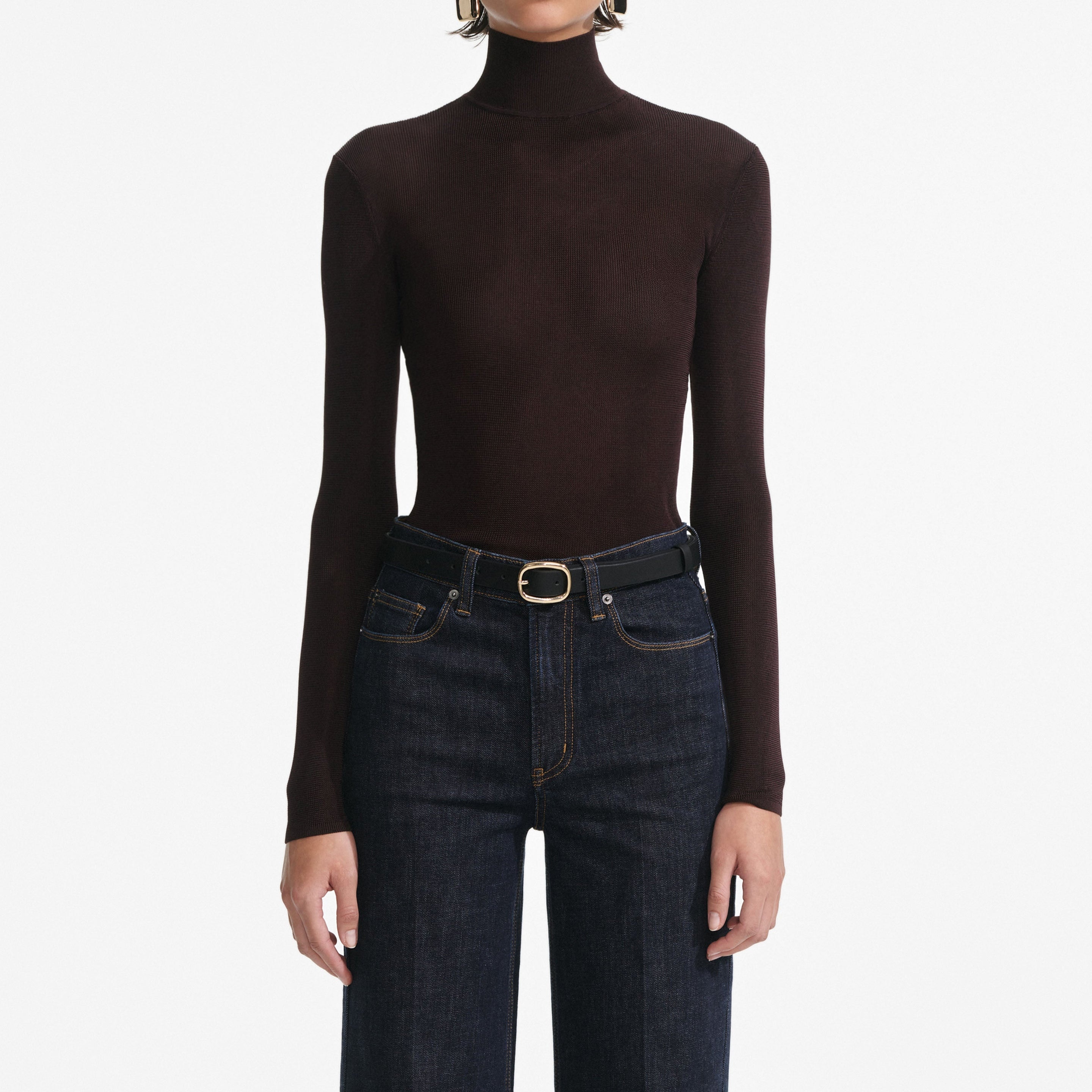 Brown Viscose Knit Top - 4