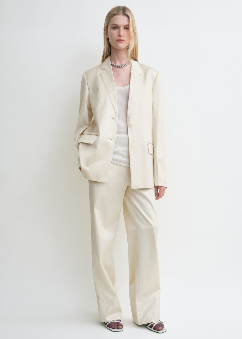 Totême Stitch lapel jacket ecru outlook