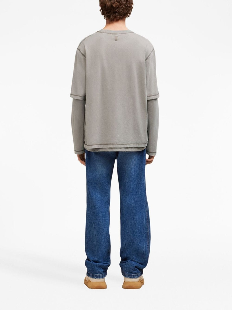embroidered-logo layered sweatshirt 4