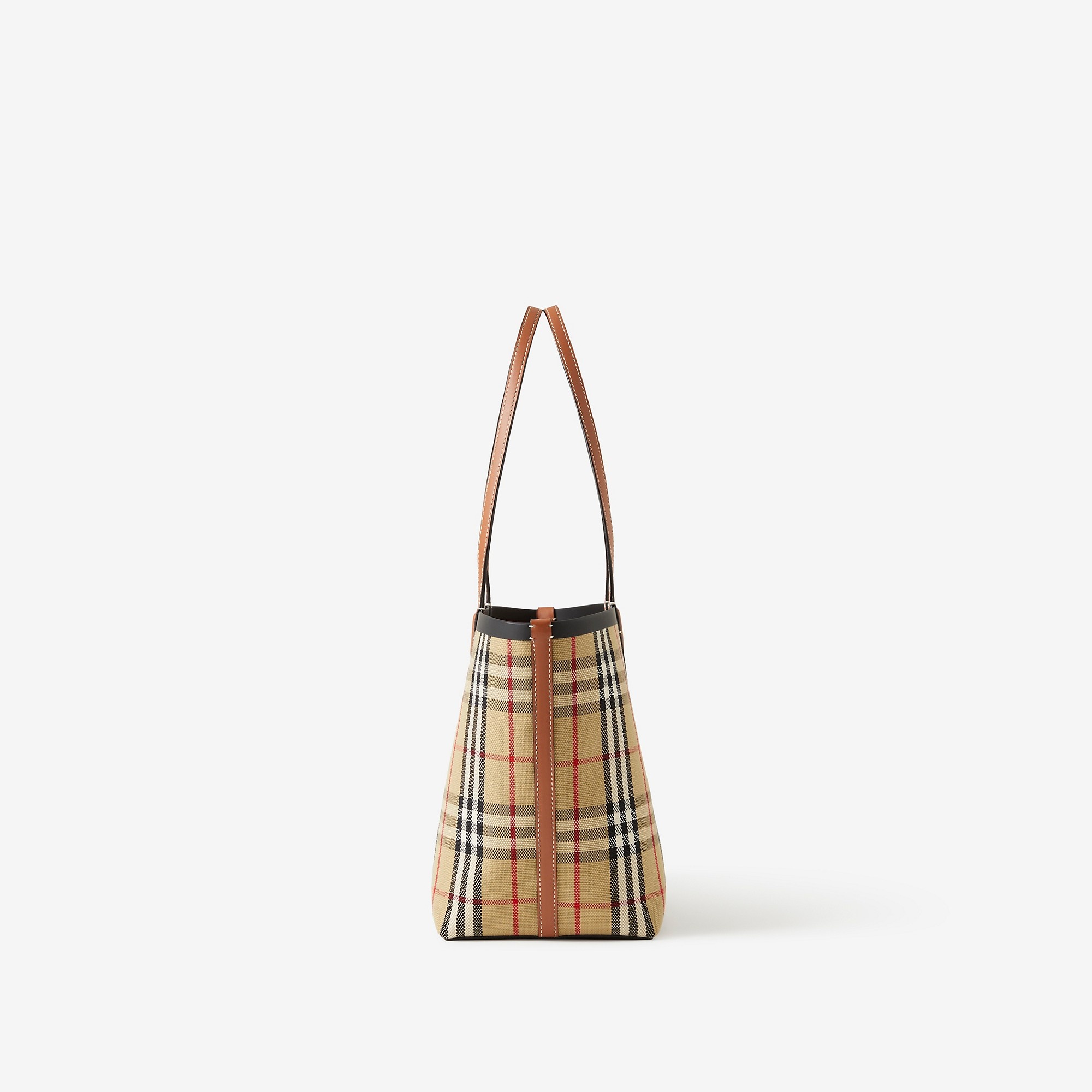 Check Cotton Small London Tote Bag - 4