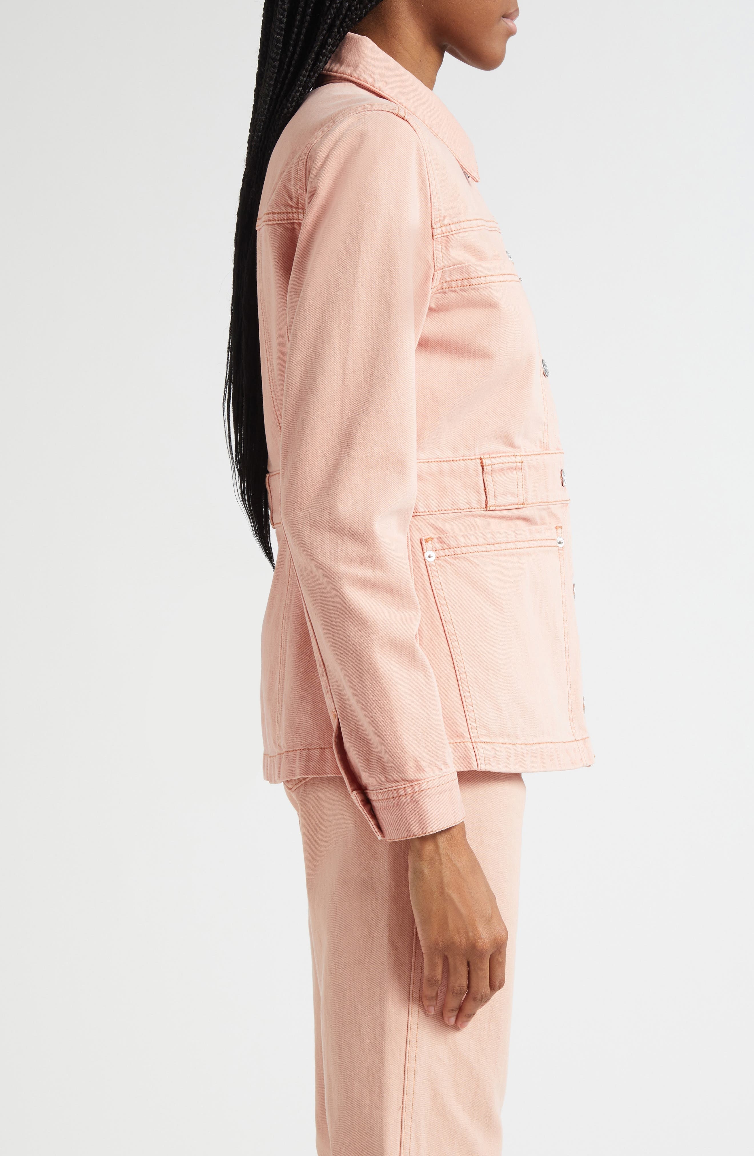 Veronica Beard Marvin Denim Jacket in Pink Blossom at Nordstrom - 4