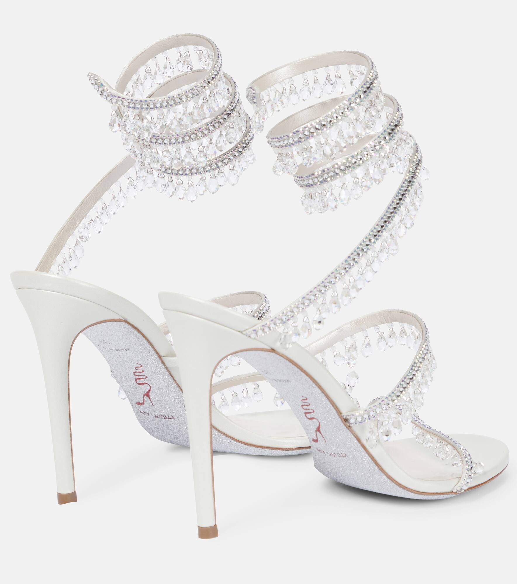 Chandelier embellished leather sandals - 2
