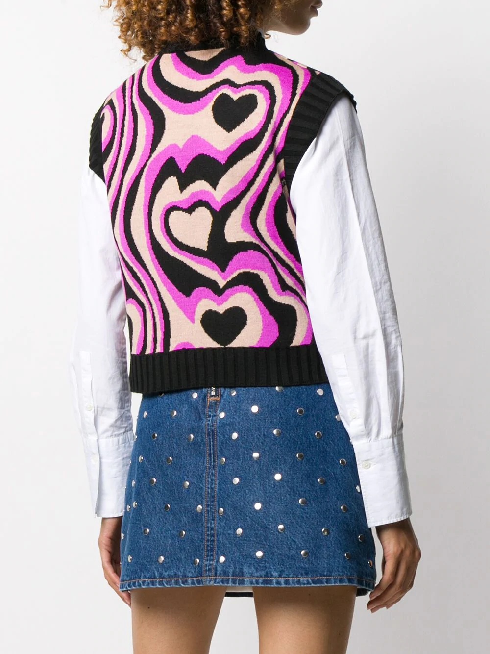 psychedelic print knitted vest - 4