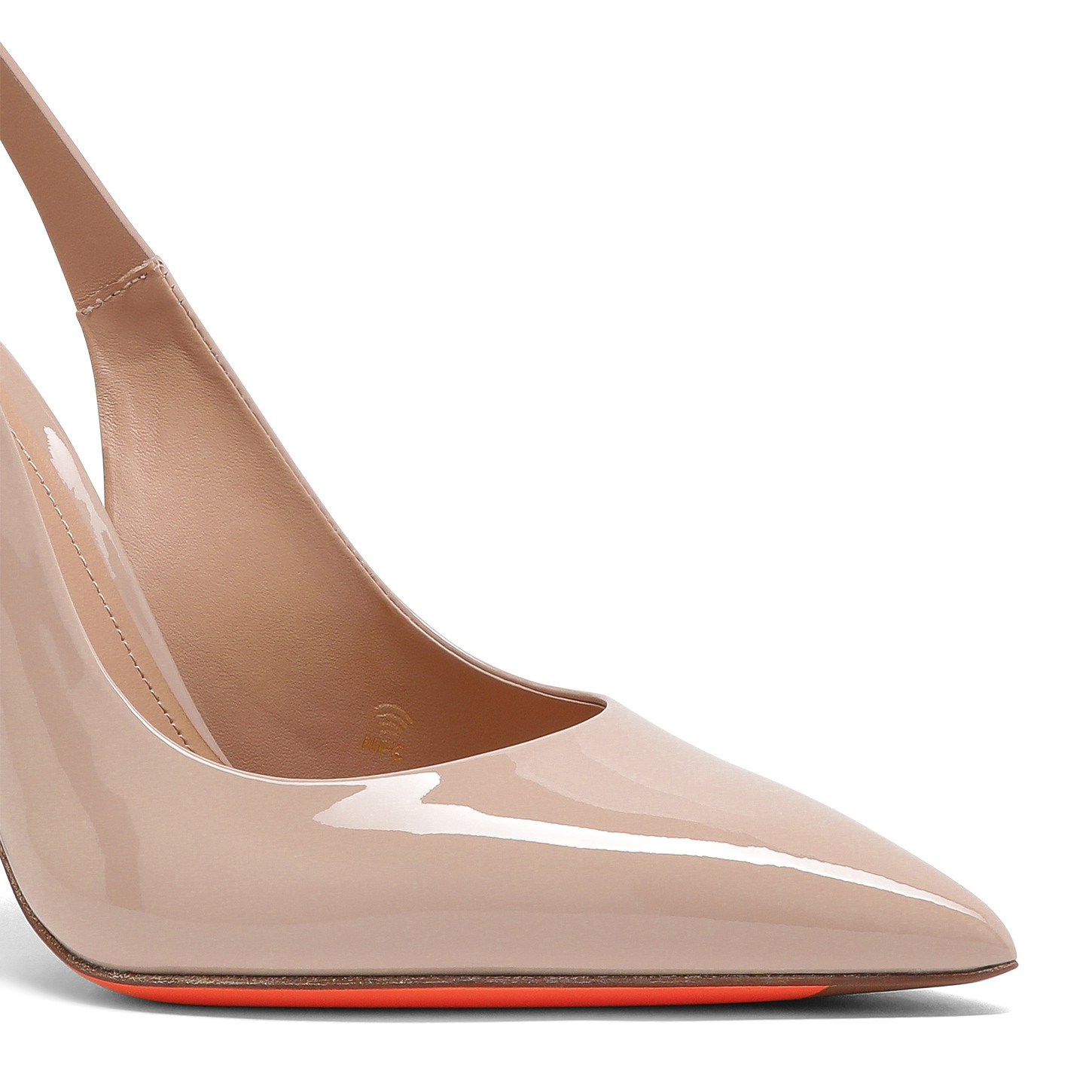 Women’s pink patent leather high-heel slingback - 6
