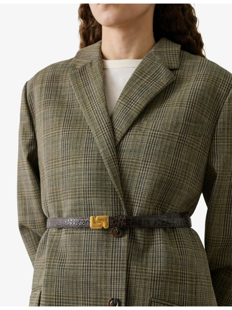 Hermosa Checked Wool-Blend Blazer 5