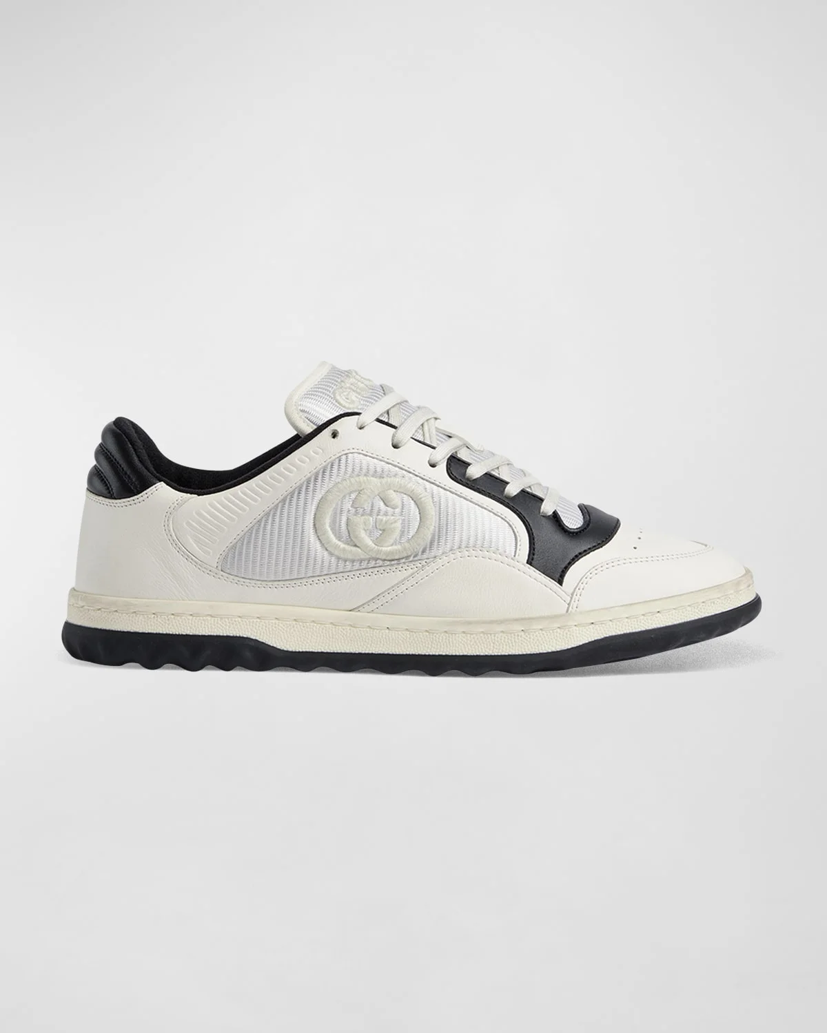 Men's Mac 80 Embroidered GG Leather Low Top Sneakers - 1
