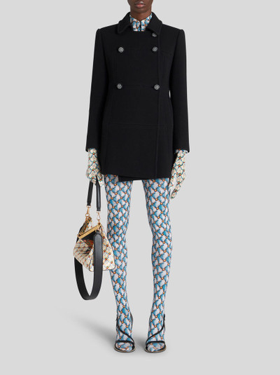 Etro PEACOAT WITH FLORAL BUTTONS outlook