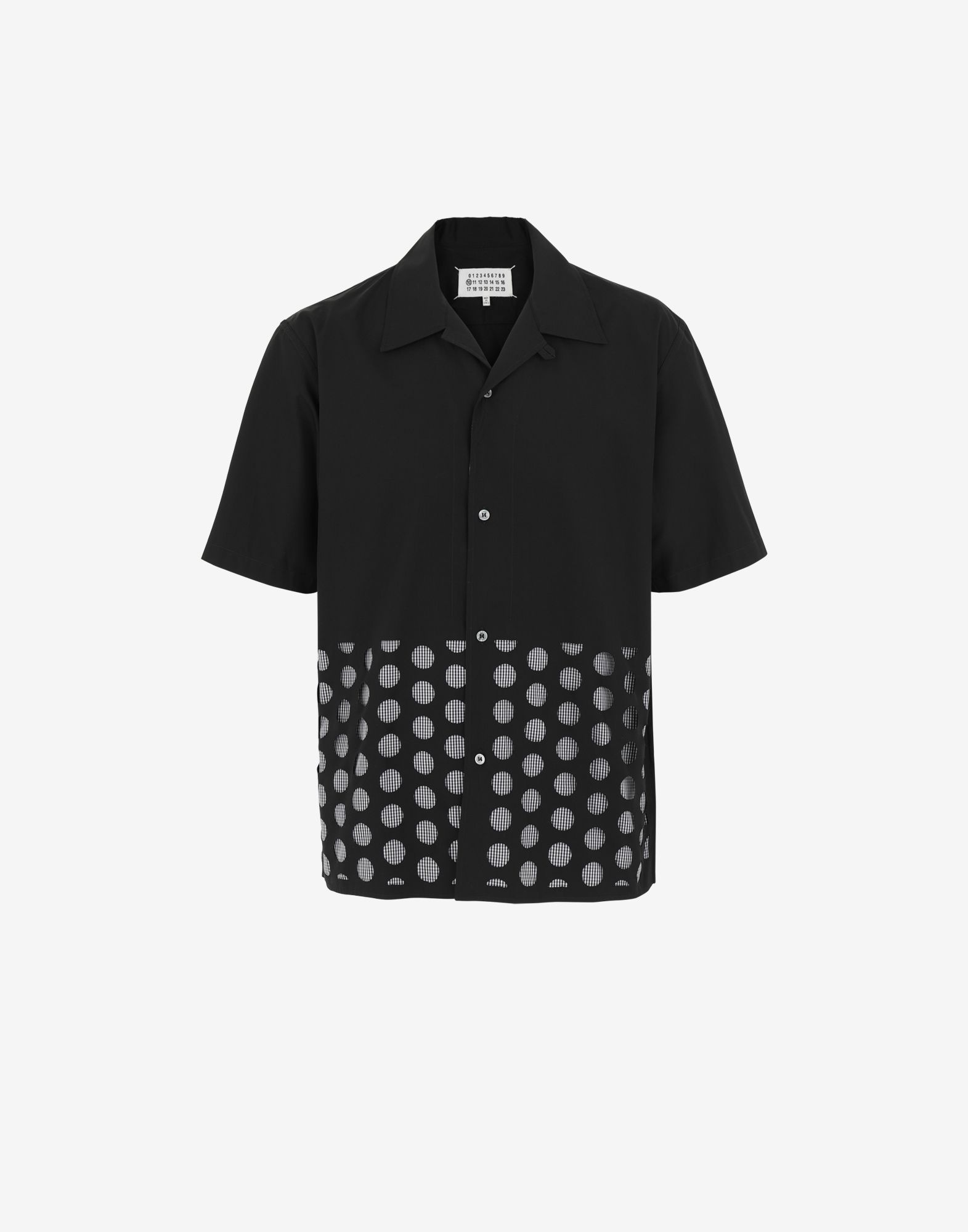 Punched holes short-sleeved shirt - 1