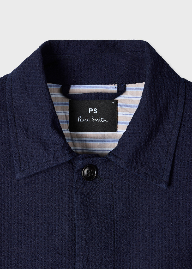 Paul Smith Navy Cotton Seersucker Work Jacket outlook