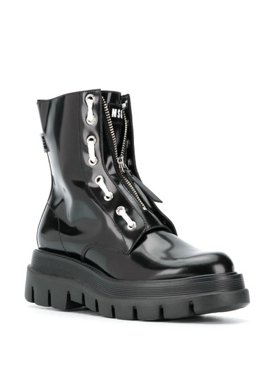 MSGM high-shine ankle-length boots outlook