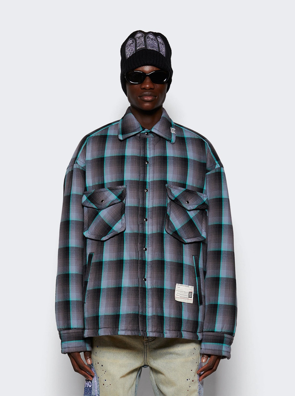 Check Puffer Shirts Blue - 3