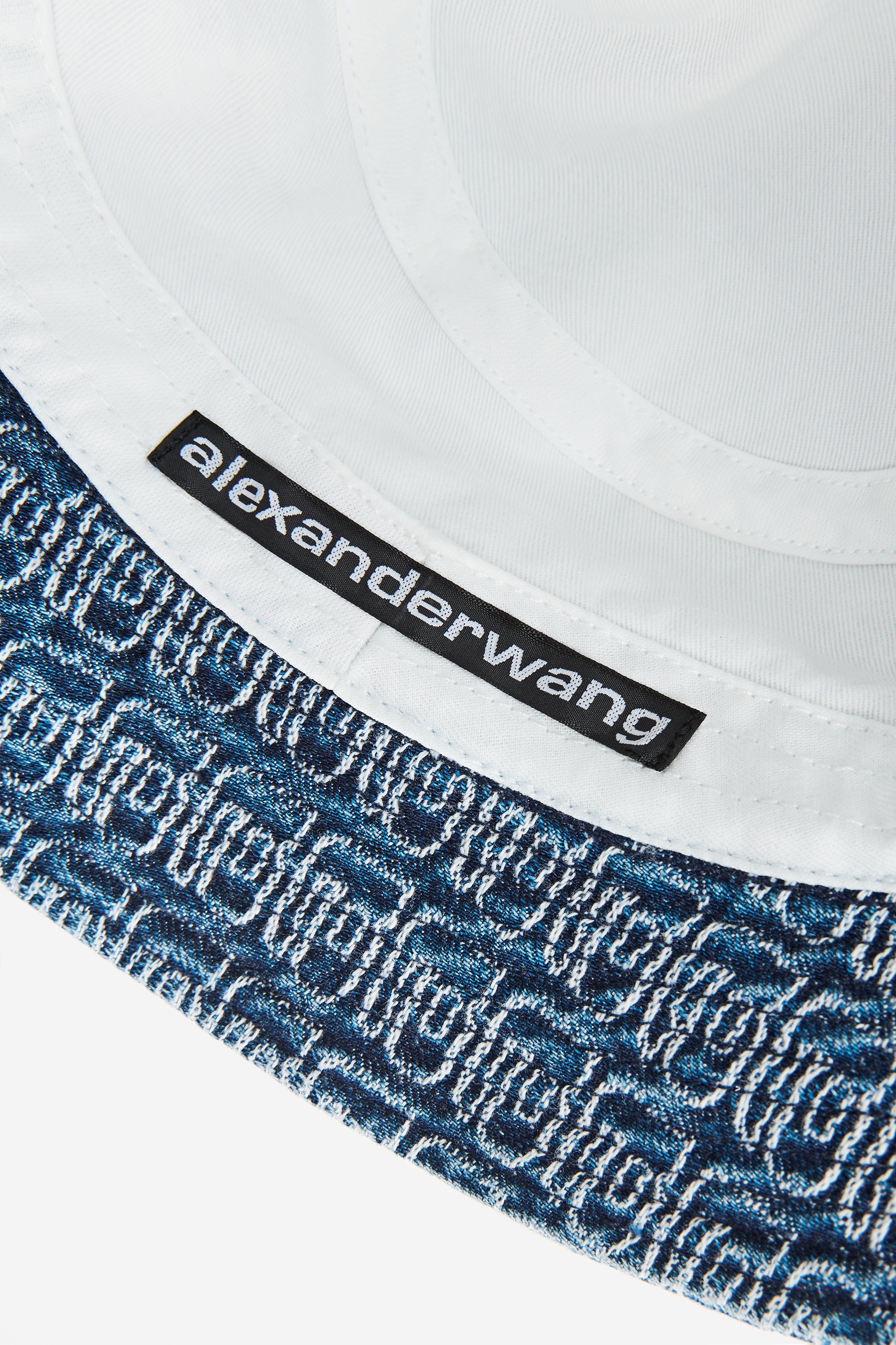 BUCKET HAT IN LOGO JACQUARD DENIM - 4