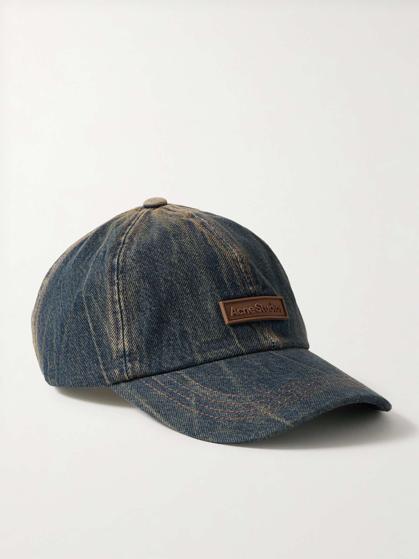 Appliquéd denim baseball cap - 1