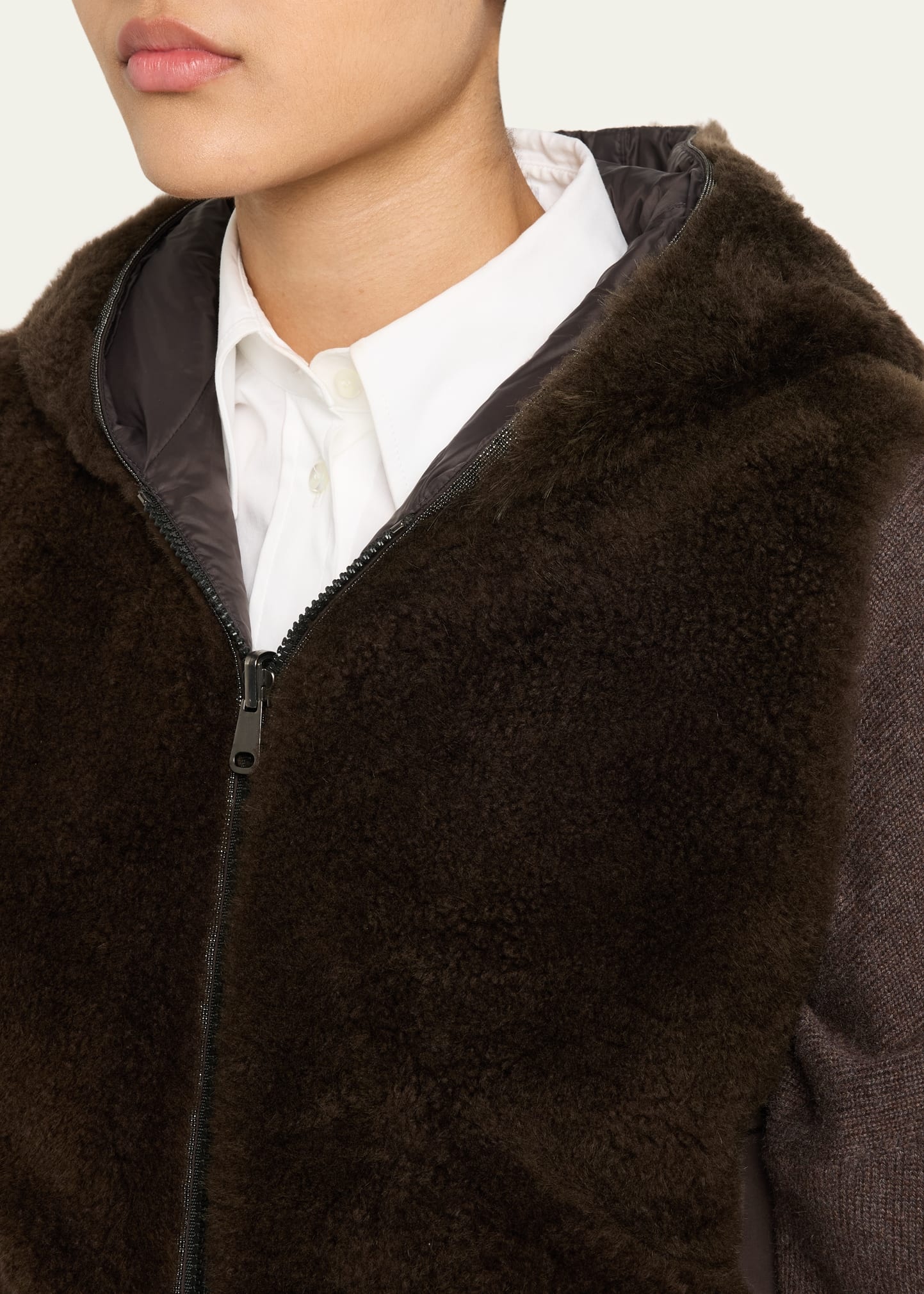 Reversible Hooded Goat Vest - 5