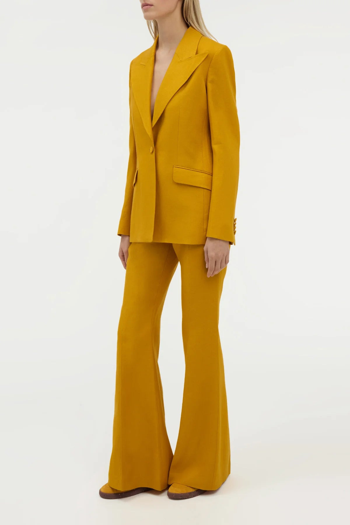 Leiva Blazer in Golden Birch Linen Twill - 3