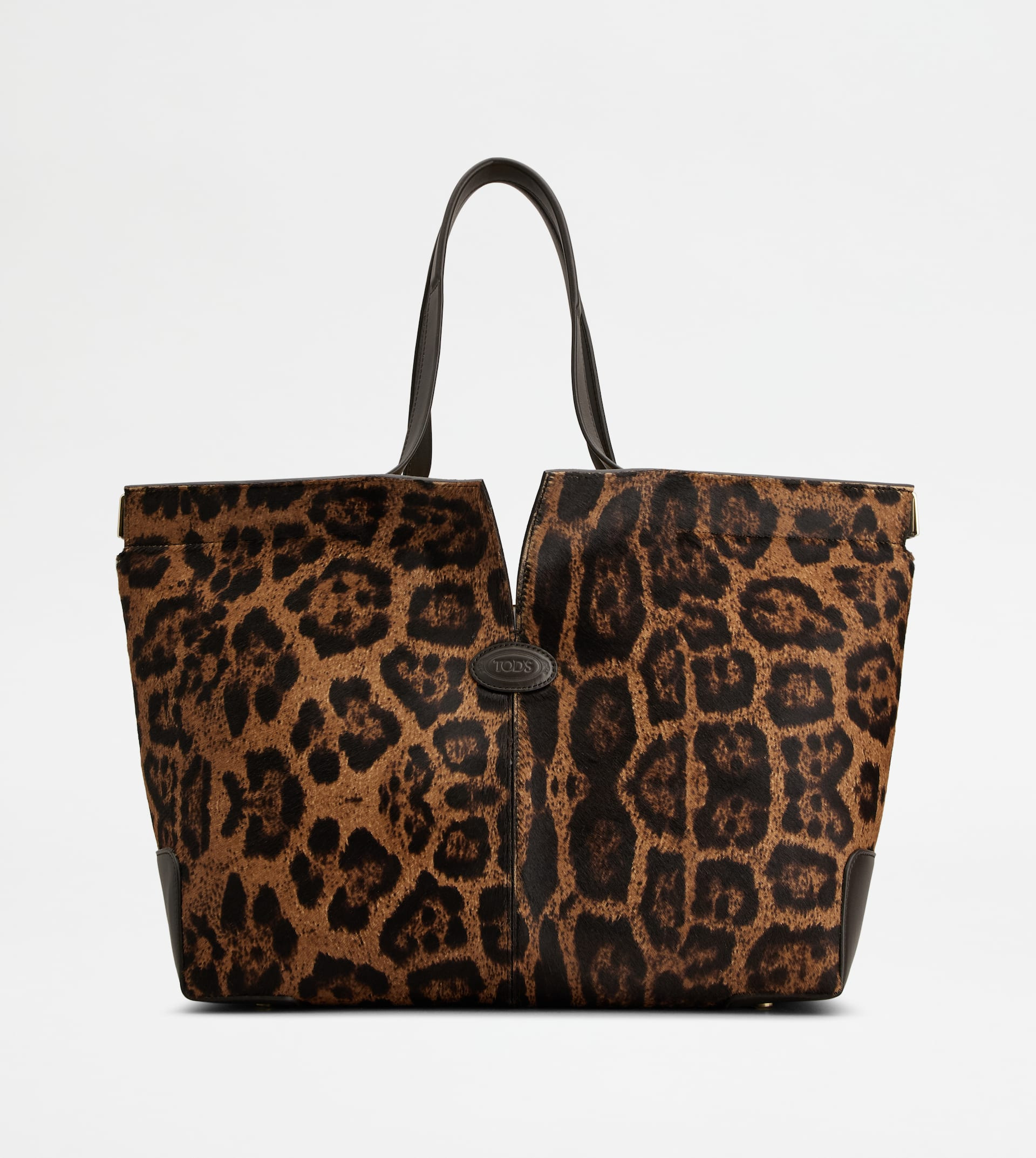 TOD'S DI BAG FOLIO IN PONY EFFECT LEATHER MEDIUM-SMALL - BROWN - 1