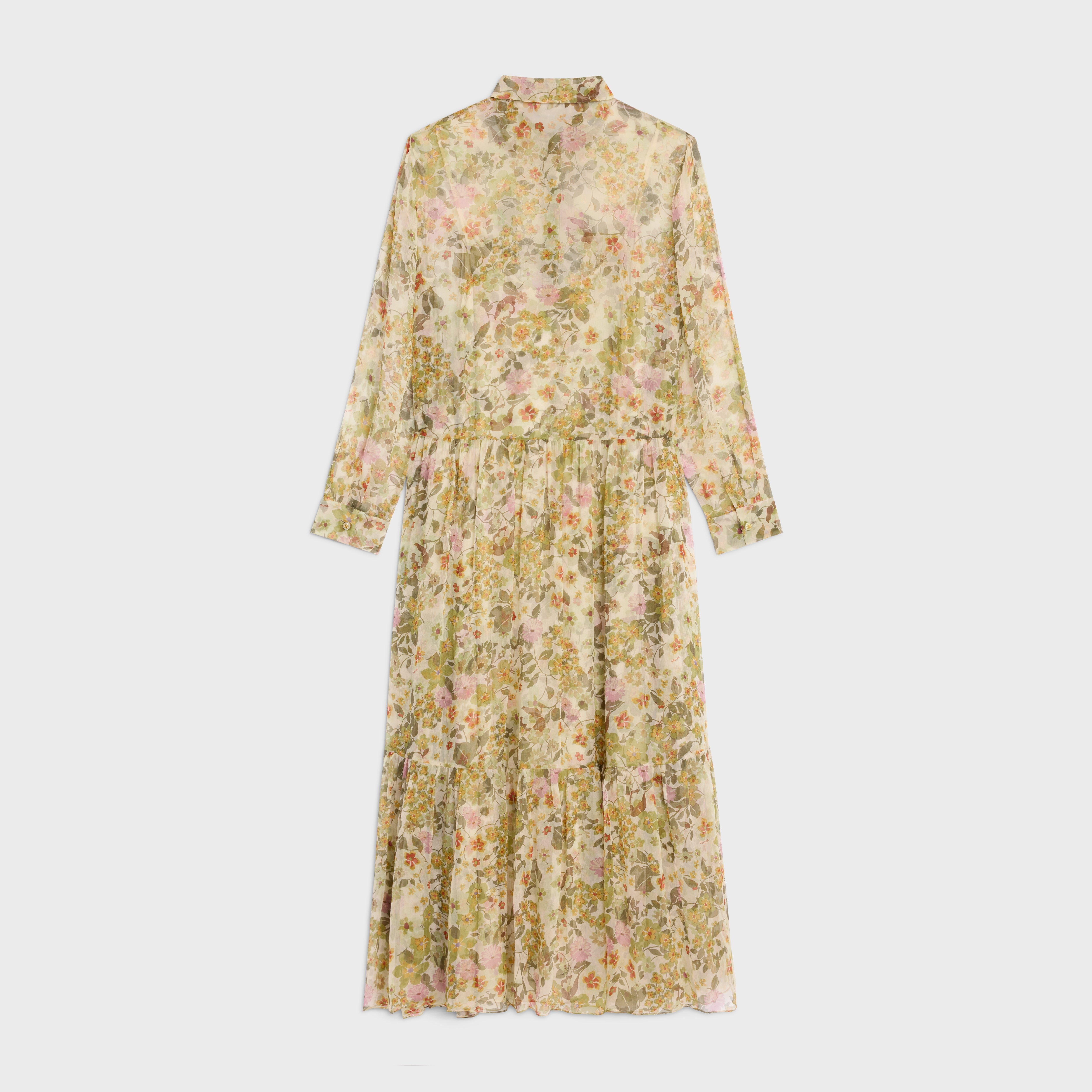 long shirt dress in silk crepon - 2