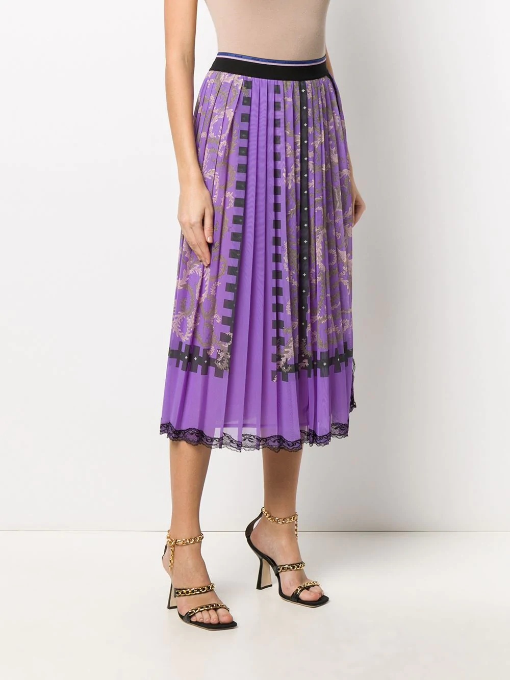 x Koché Selva print pleated skirt - 3