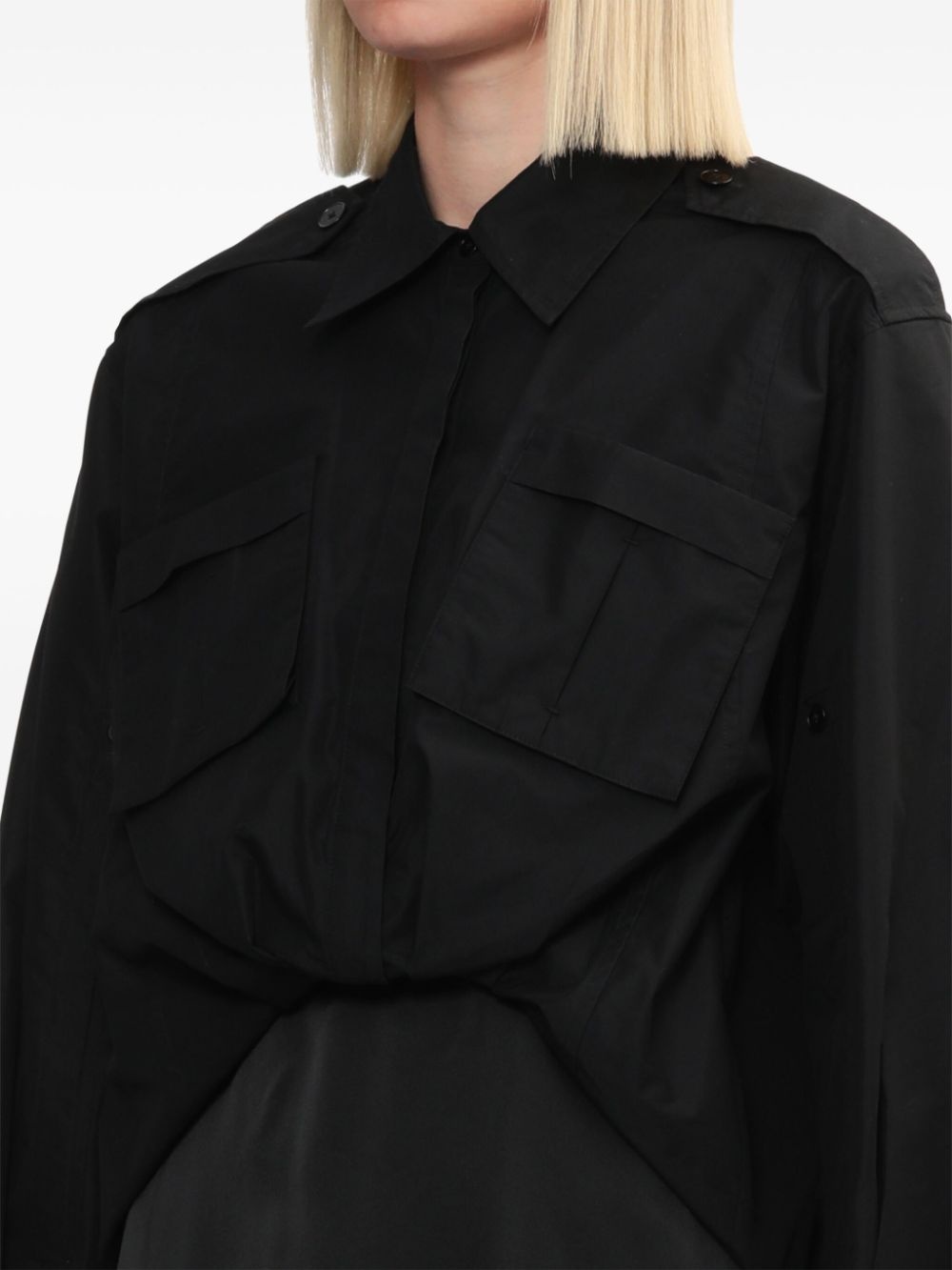 draped shirt dress - 5