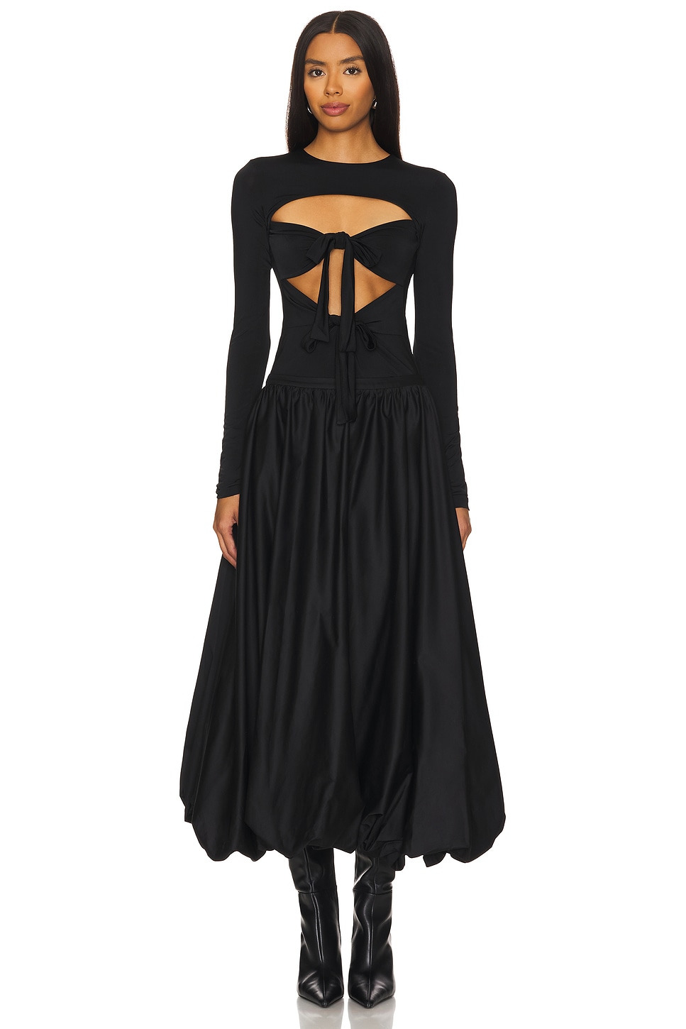 Lenna Tie Front Long Sleeved Jersey Top - 4