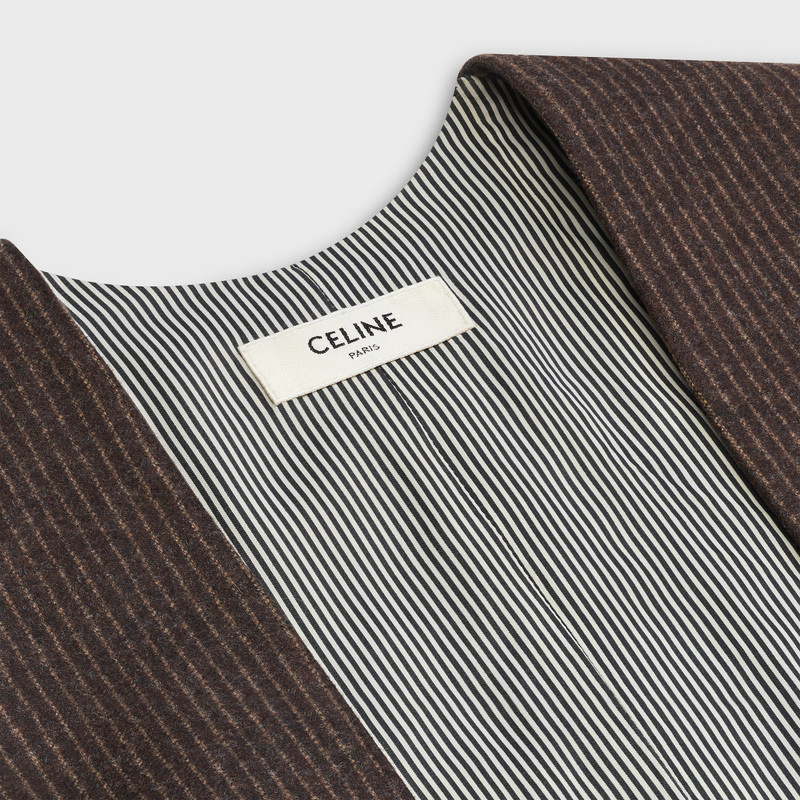 U-NECK WAISTCOAT IN CHALK-STRIPE FLANNEL 3