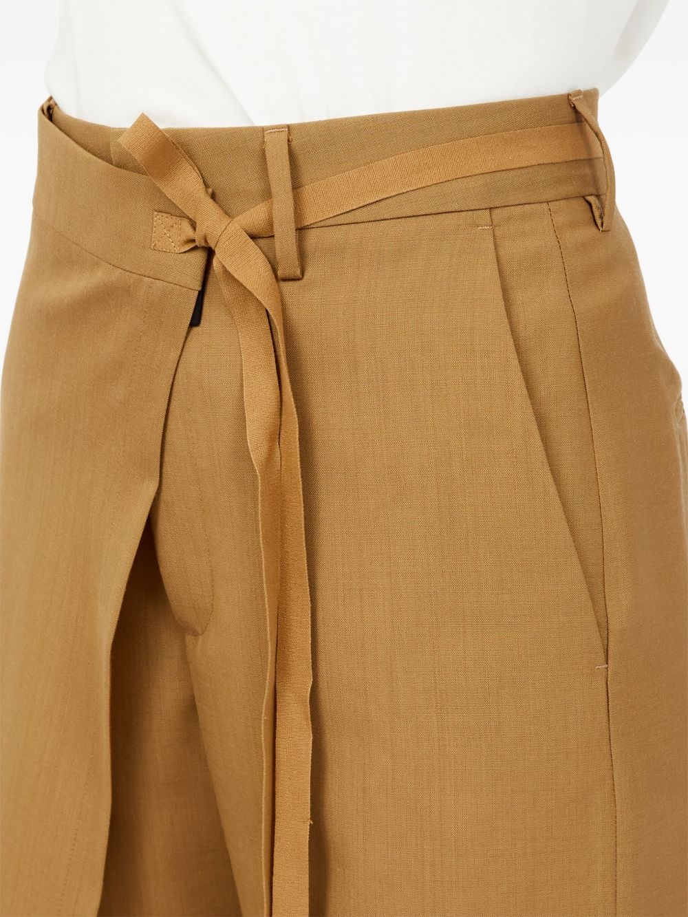 wrap-design flared trousers - 7