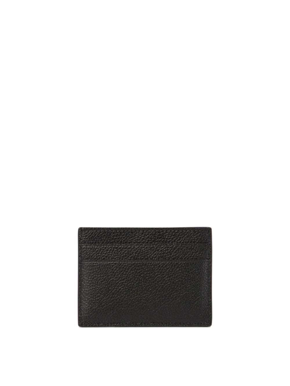 smudged logo-print leather cardholder - 3