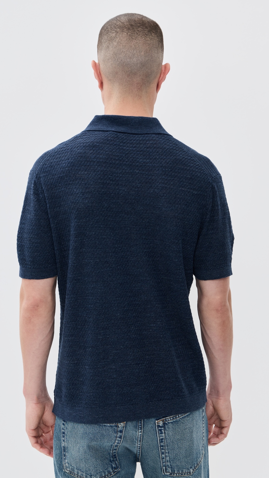 Brenan Polo in Pacific Linen - 3